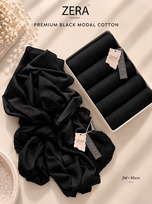 Modal Cotton Hijab - Black