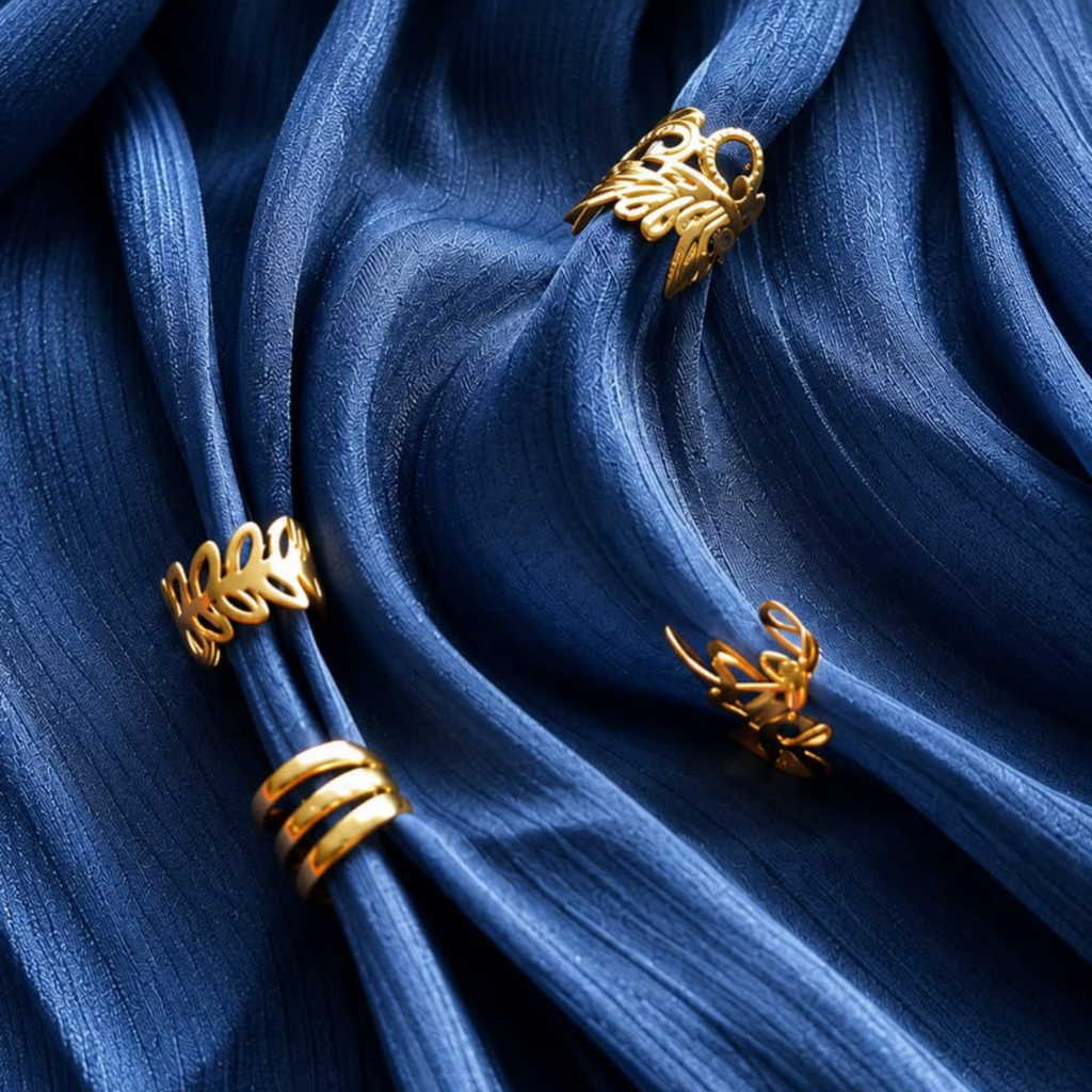 Golden hijab styling clips
