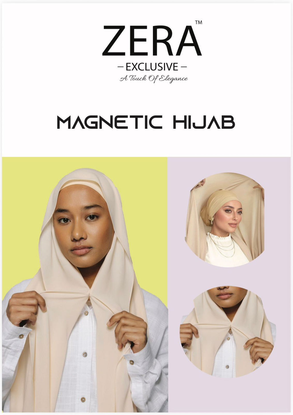 Magnetic Chiffon hijab with attached under cap