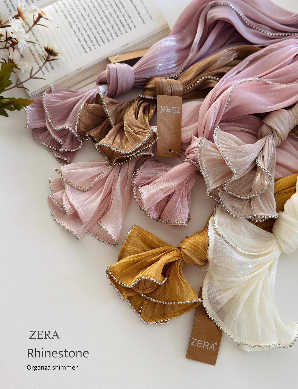 Organza Shimmer with Rhinestone
