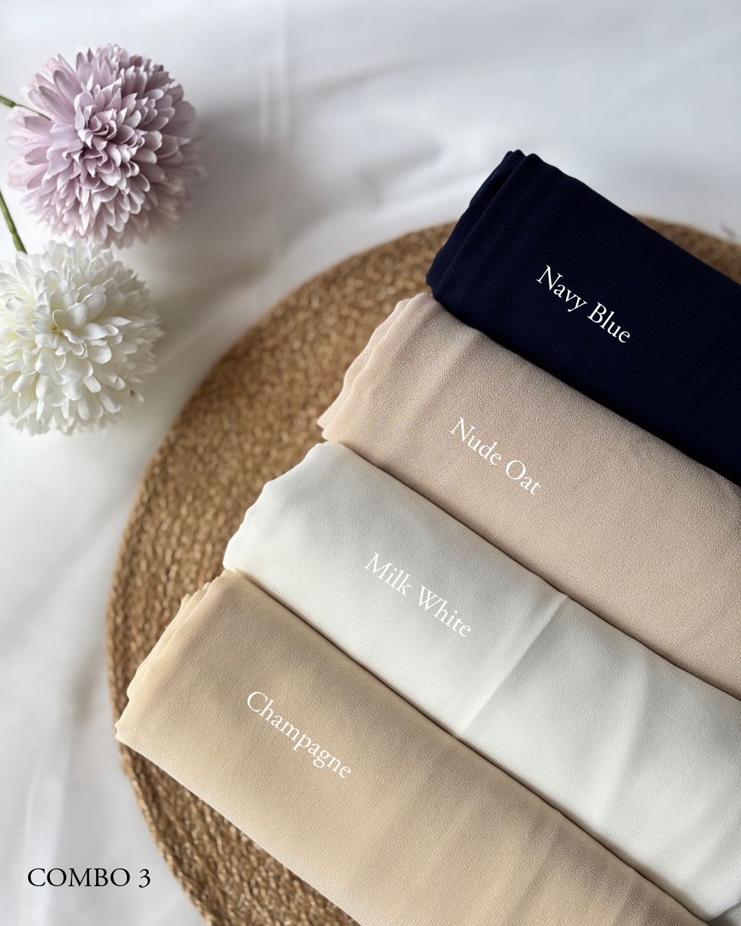 Chiffon Hijab Combo - Ivory Night Combo