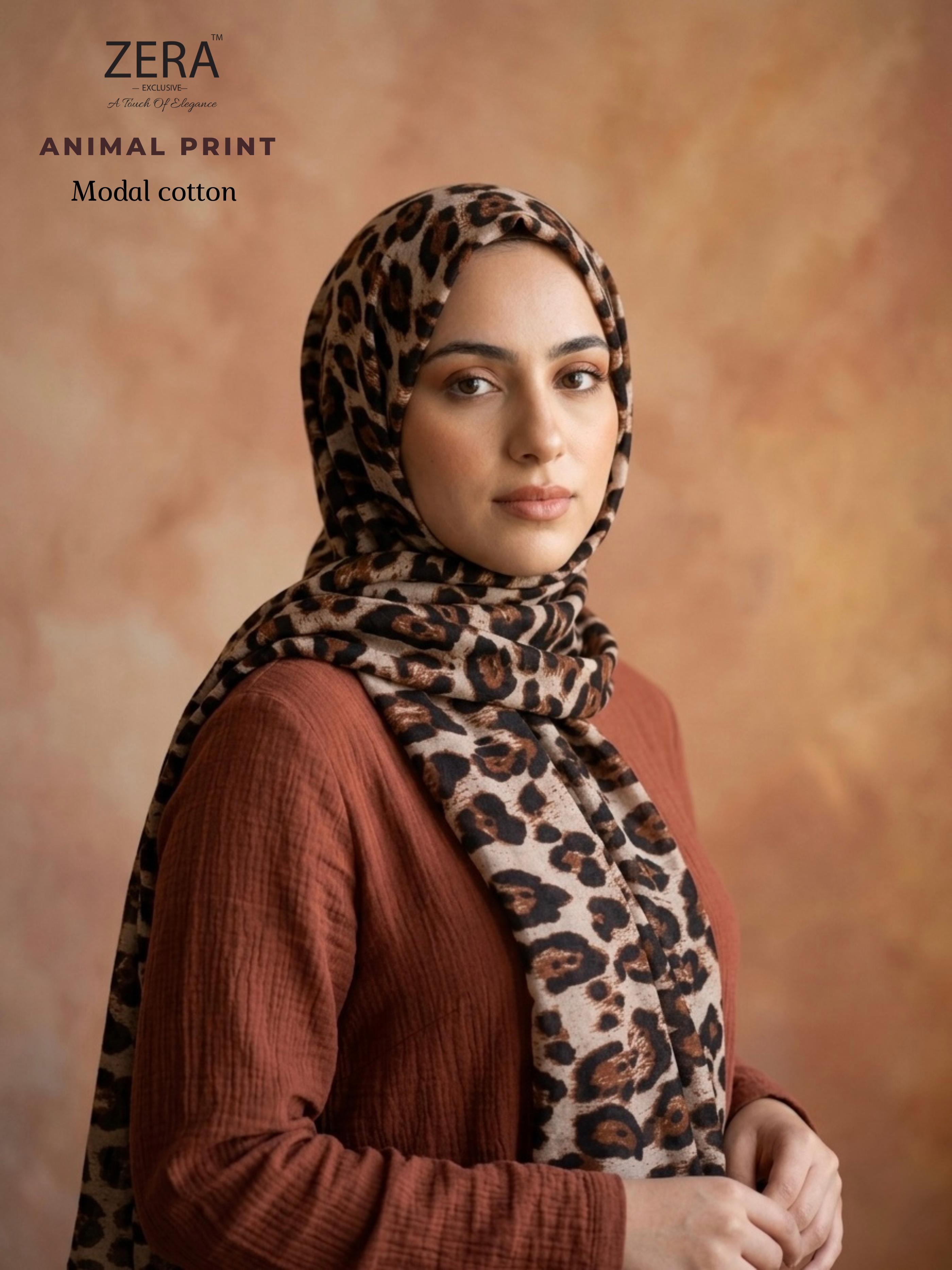 Animal Printed Modal Cotton Hijab