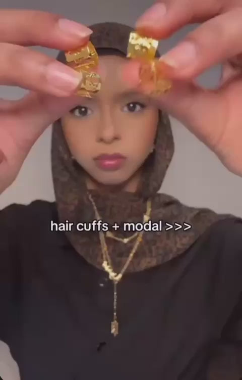 Golden hijab styling clips