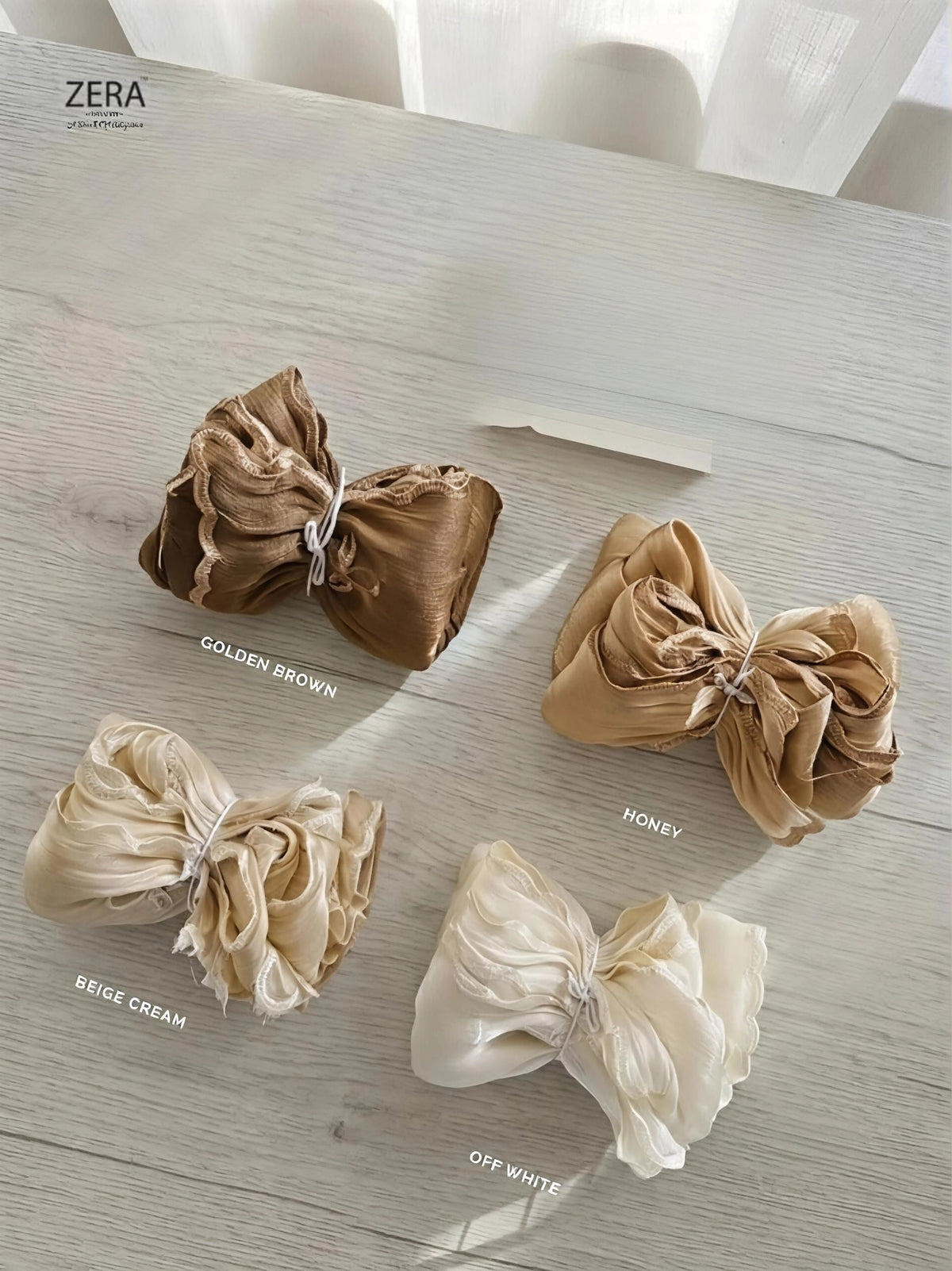 Premium Organza Shimmer with Bow Embroidery