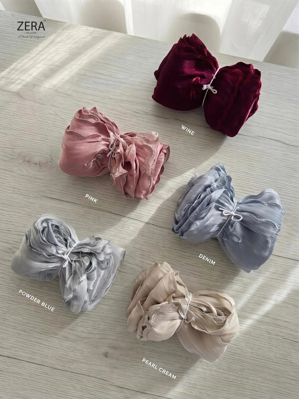 Premium Organza Shimmer with Bow Embroidery