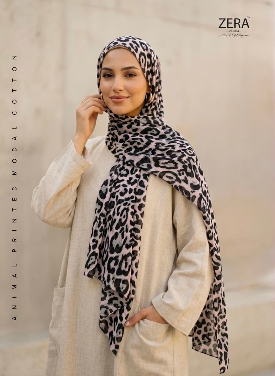 Modal cotton Animal Print Hijabs ZERA