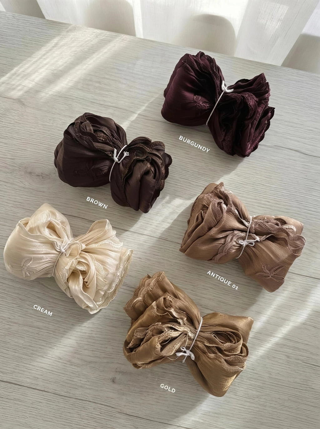 Premium Organza Shimmer with Bow Embroidery